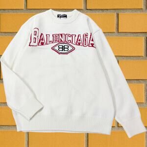 Classic Balenciaga White Sweatshirt Men's